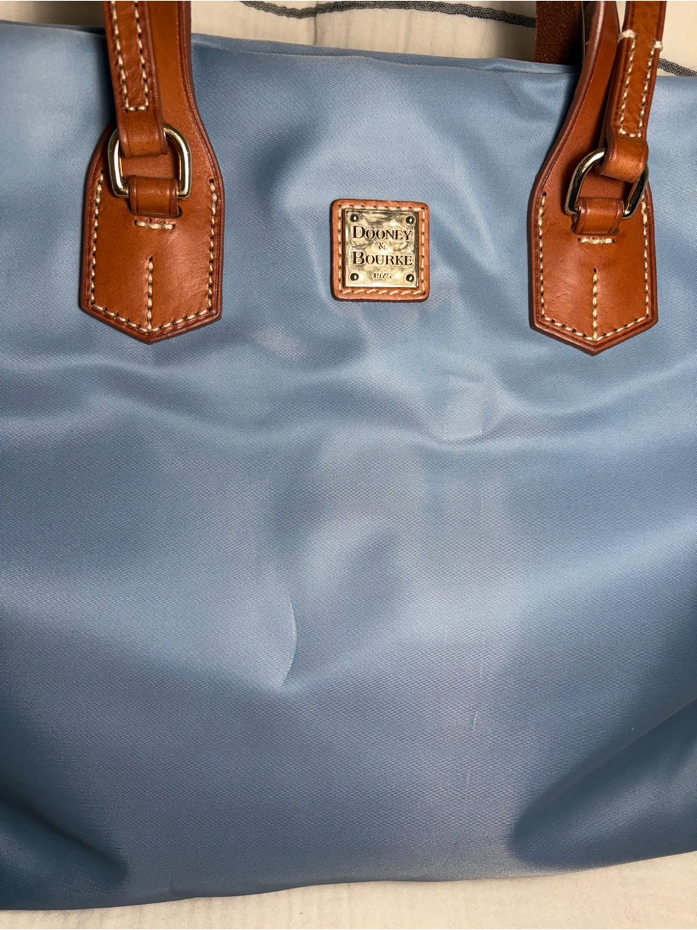 Dooney & Bourke Windham Nylon Leighton Tote Blue - Picture 2 of 10